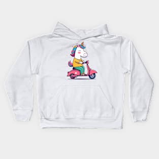 Unicorn on the go Kids Hoodie